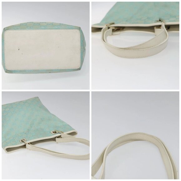 GUCCI GG Canvas Tote Bag Light Blue Gold 002 1099 Auth 113505 - Picture 16 of 16